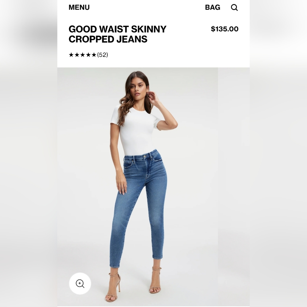 Good American Good Waist crop skinny jeans size 29